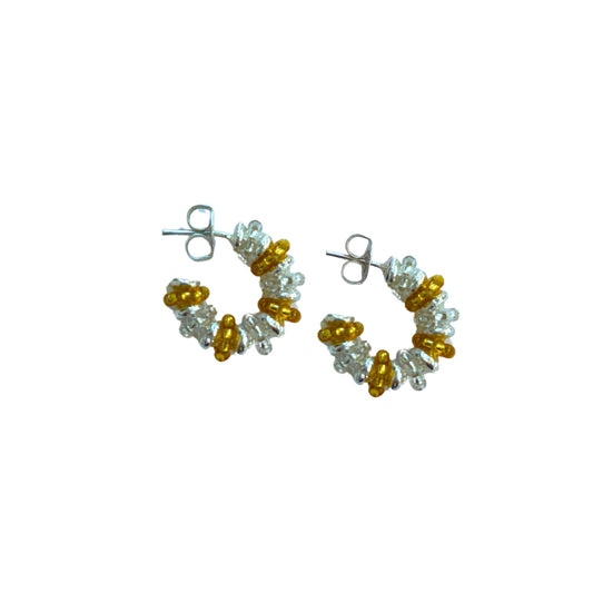 Formation Beaded Hoops Gold (Silver)