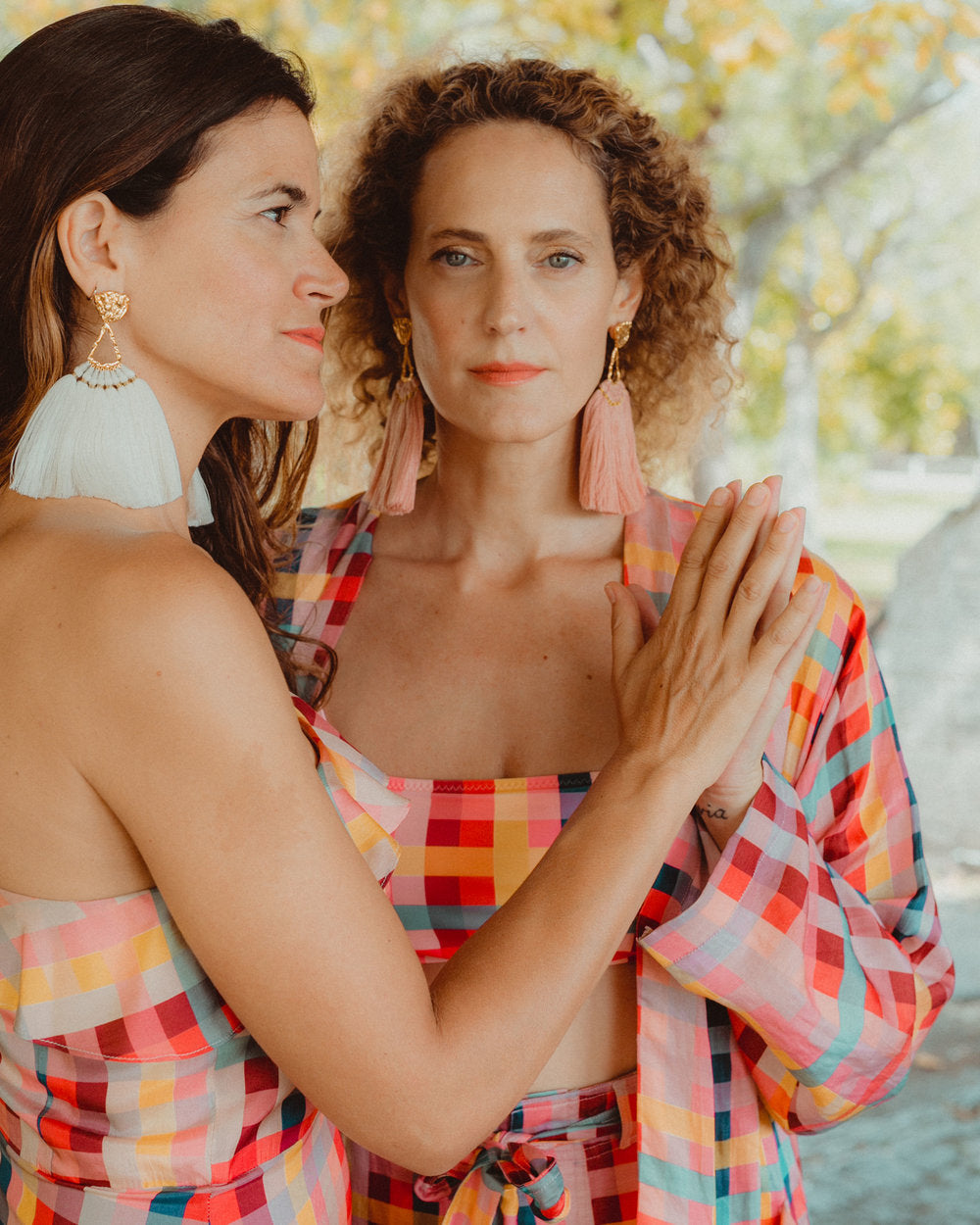 Peach Machu Pichu Earrings - JETLAGMODE