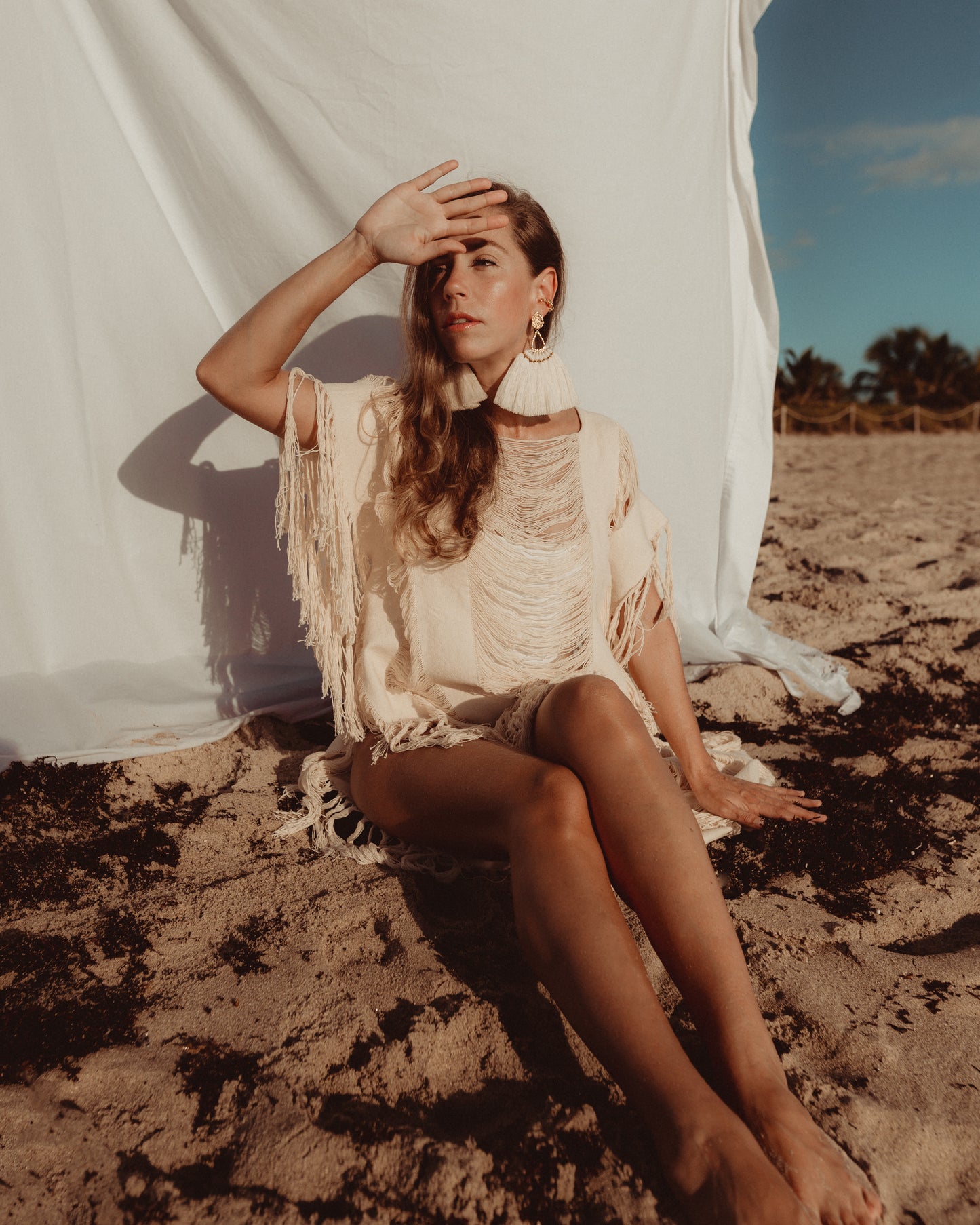 Beige Machu Pichu Earrings - JETLAGMODE