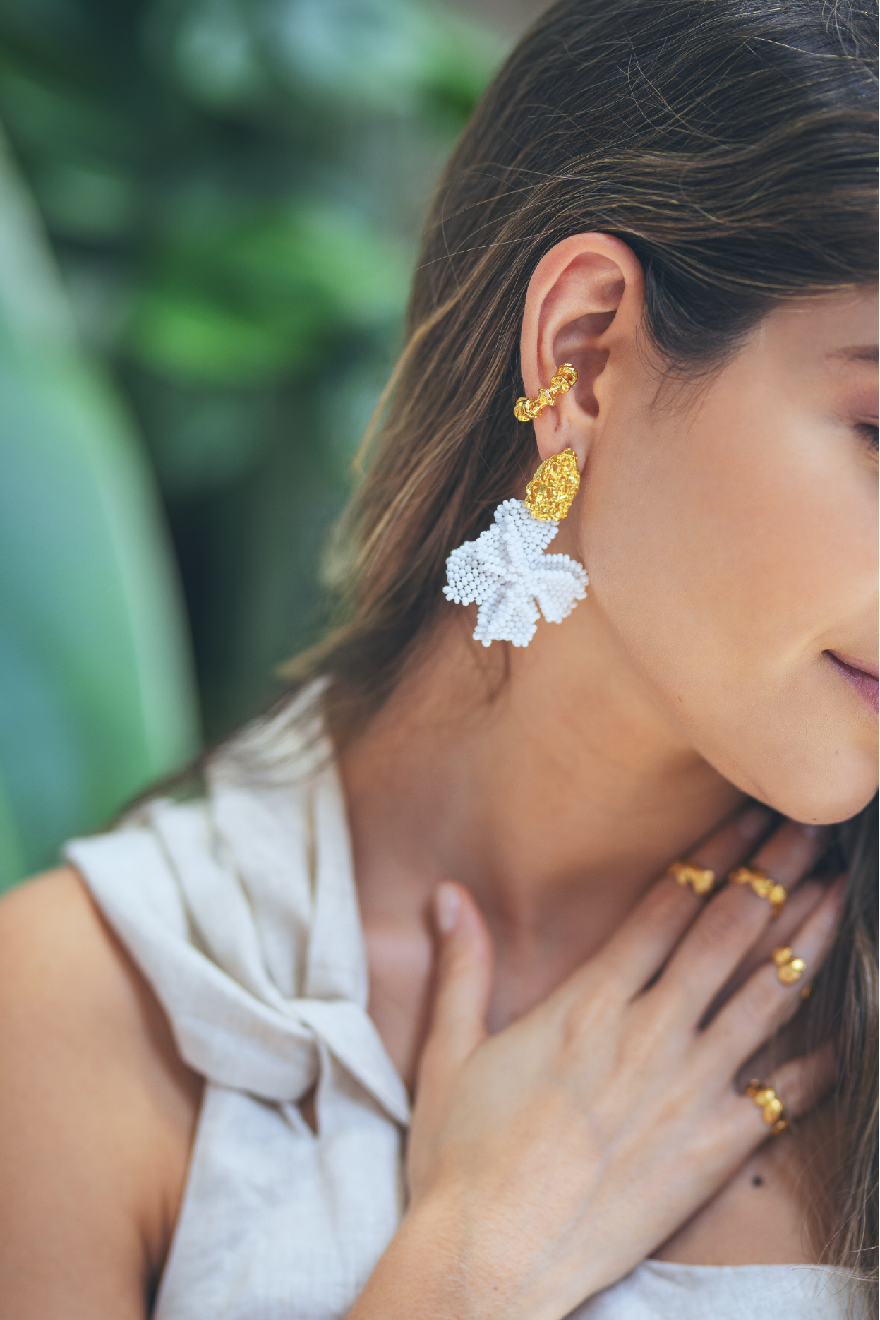 White Blossom Earrings