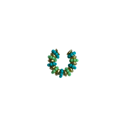 Formation Beaded Ear Cuff Mixed Greens (Gold)