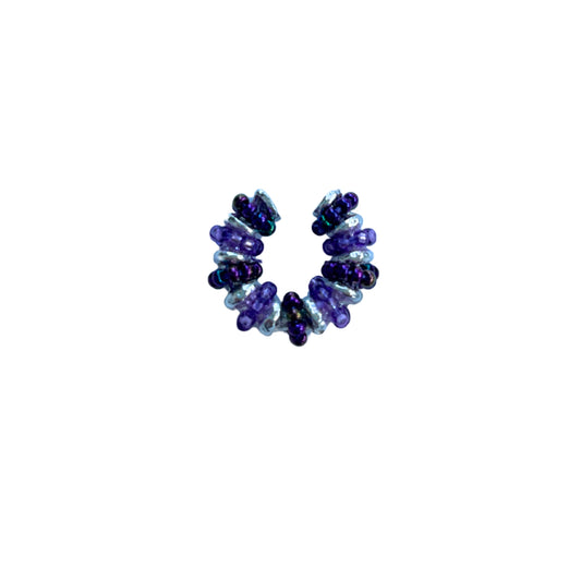 Formation Beaded Ear Cuff Mixed Purples (Silver)