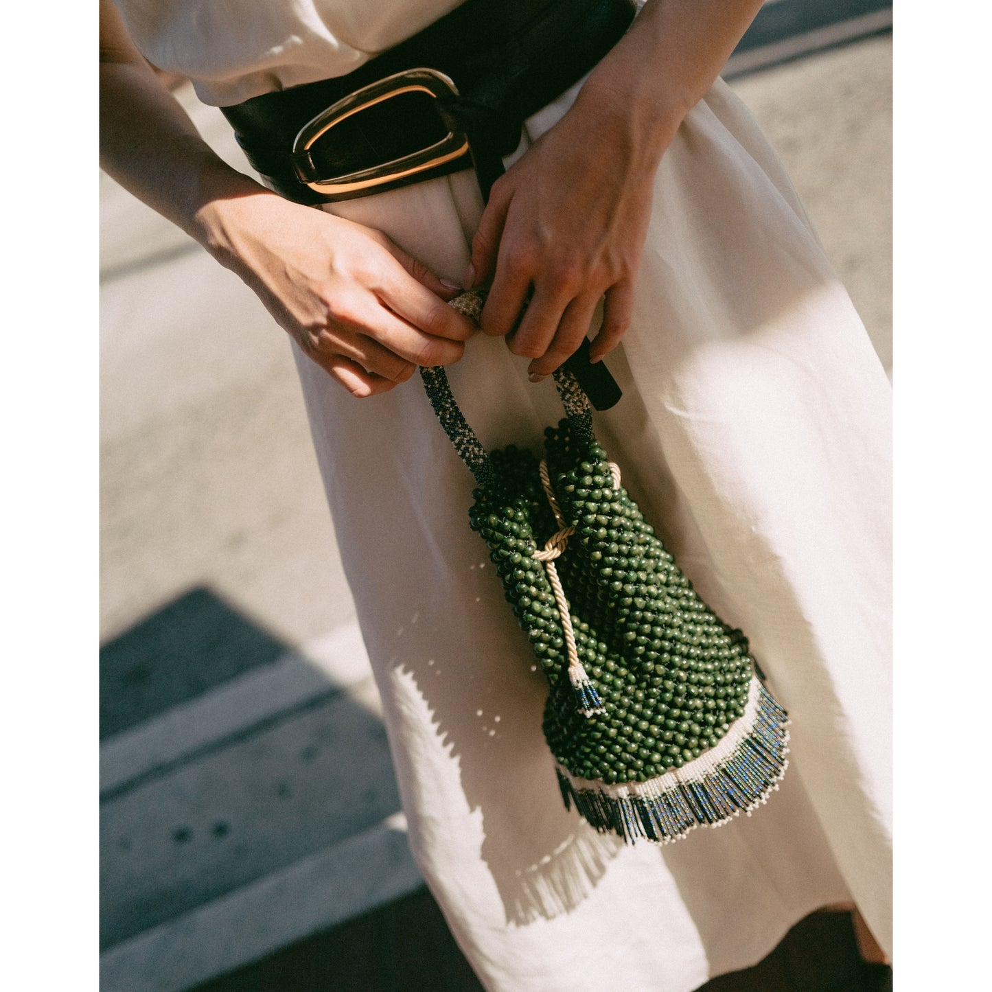 Olive Green Waterfall Handbag