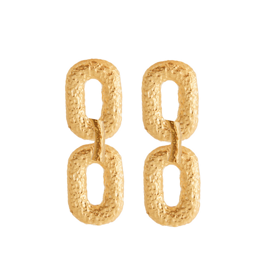 Connected Link Earrings (Gold)