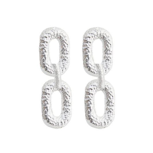 Connected Link Earrings (Silver)