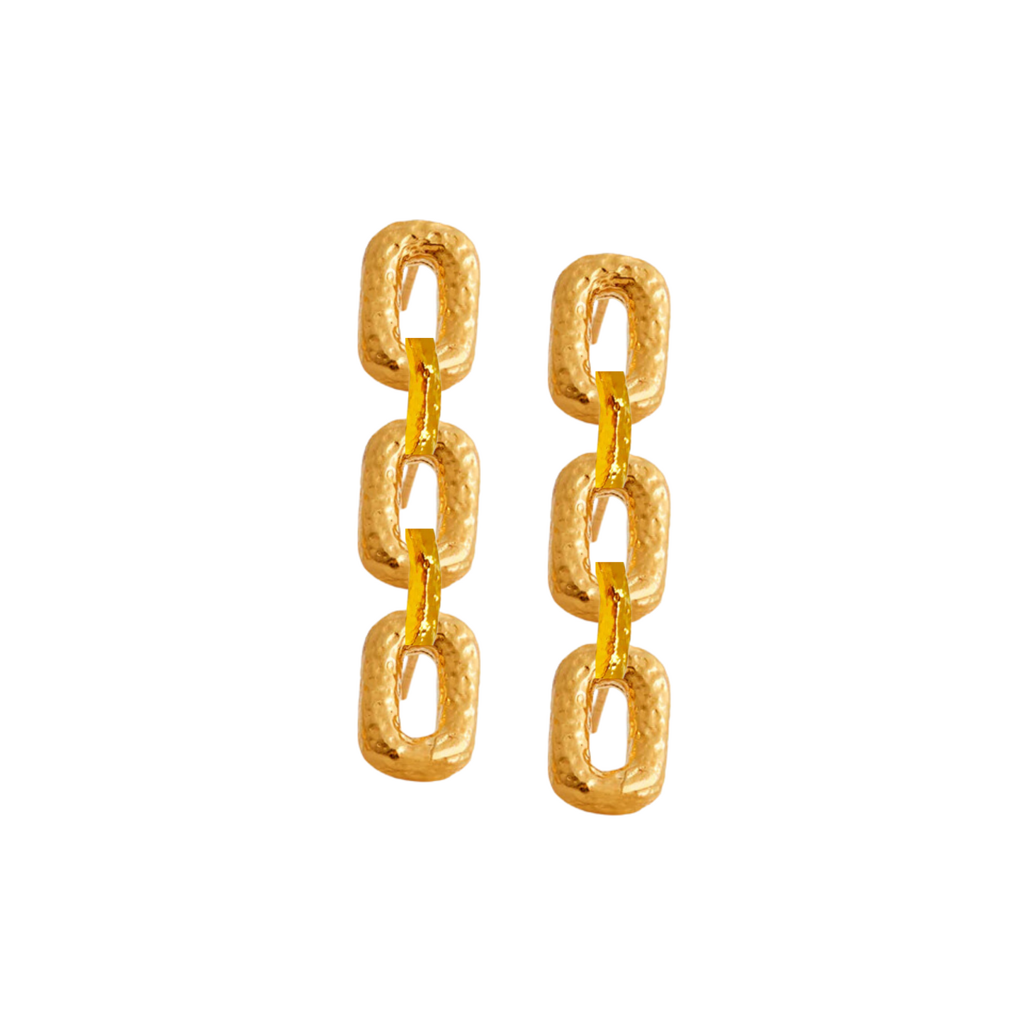 Connected Mini Link Earrings (Gold)