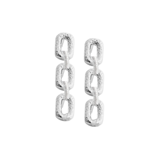 Connected Mini Link Earrings (Silver)