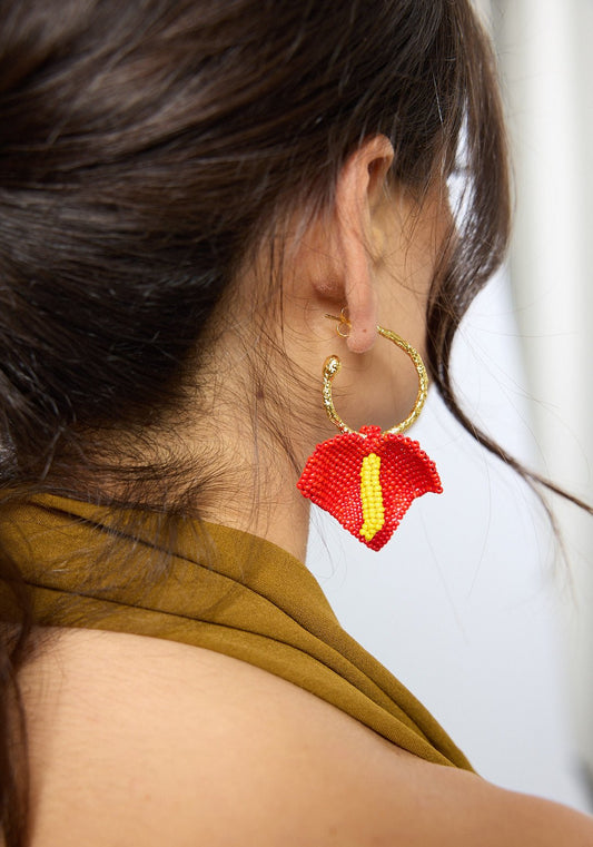 Red Anturio Earrings