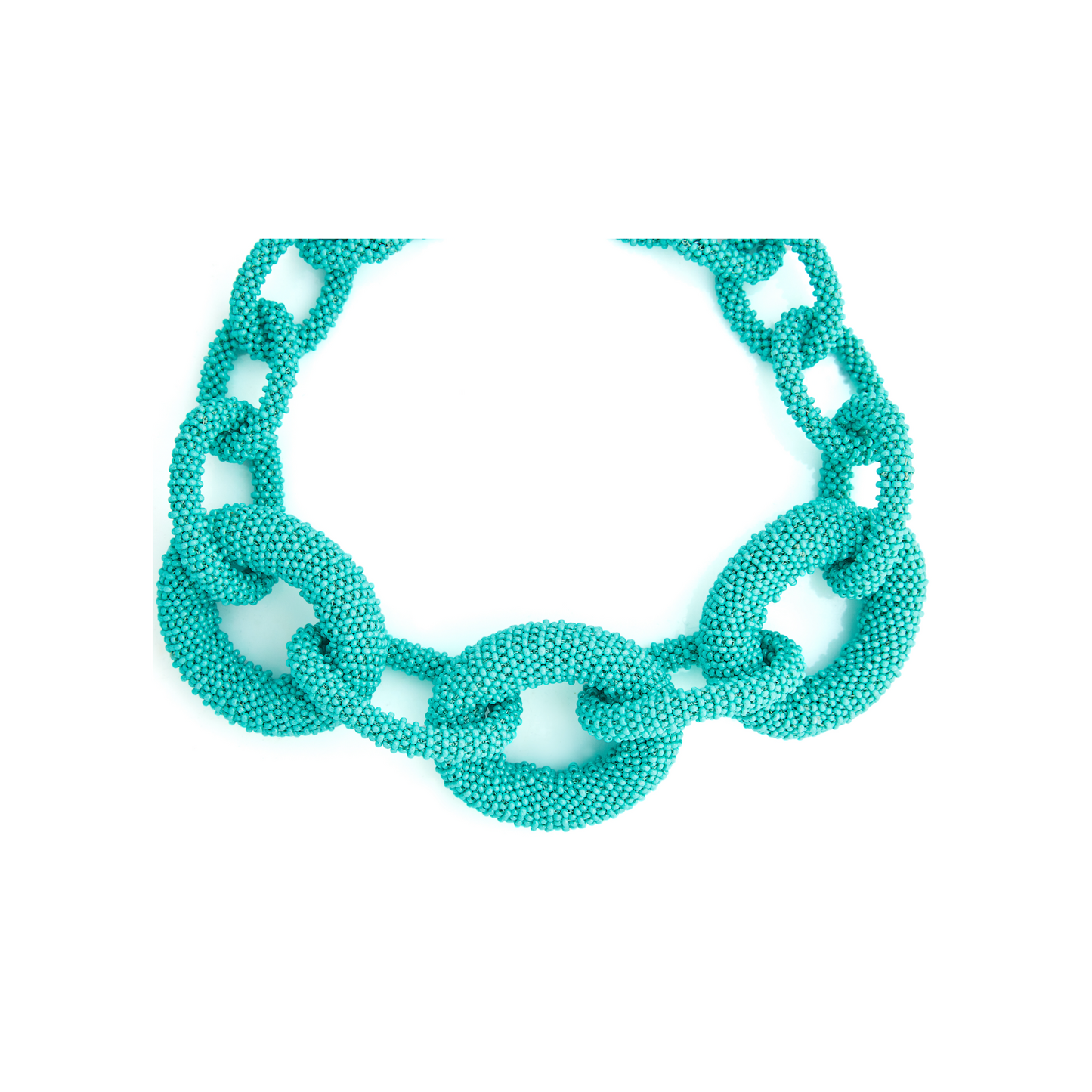 Link Beaded Necklace Mint