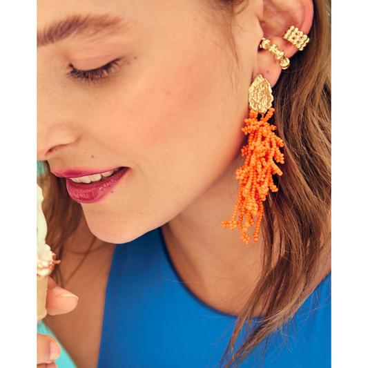 Orange Coral Earrings