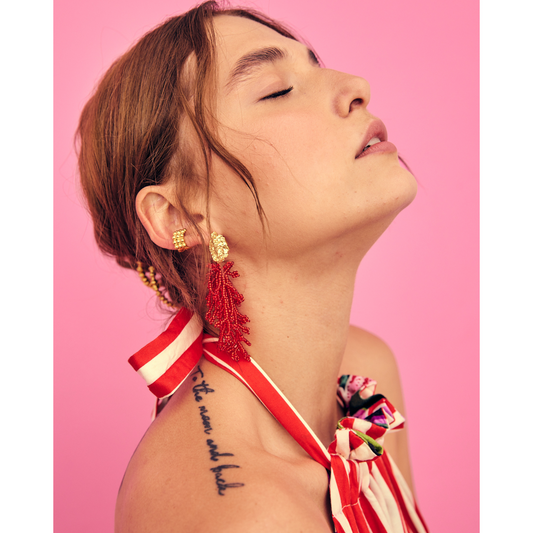 Red Coral Earrings