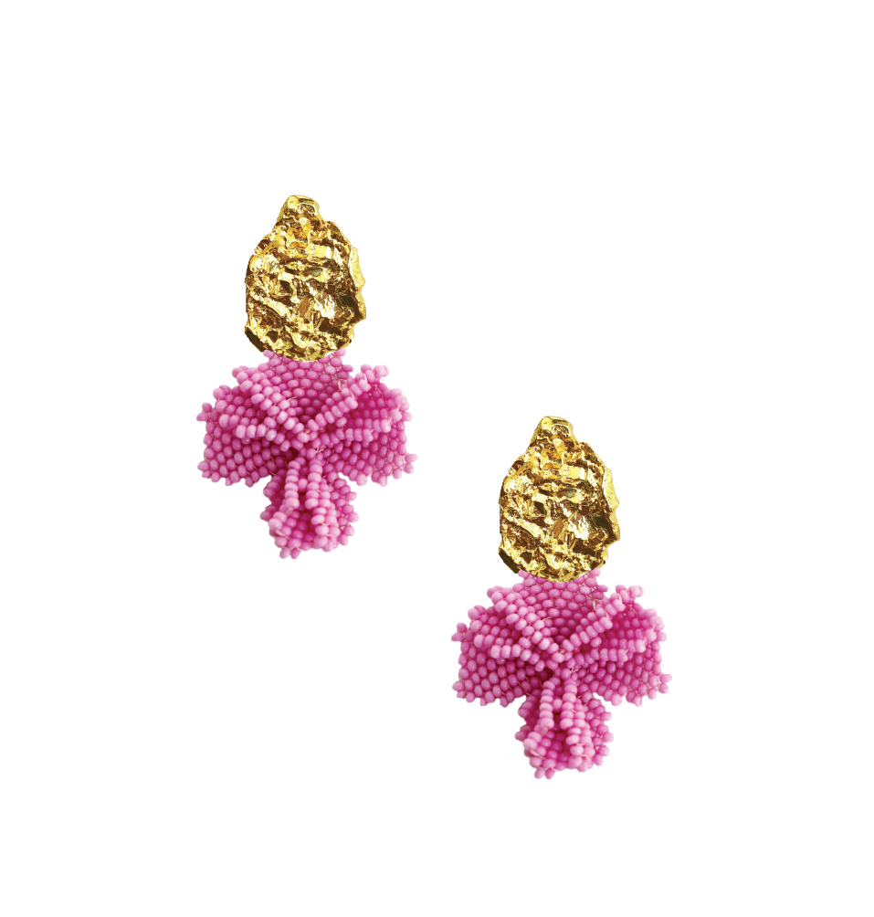 Small Pink Blossom Earrings