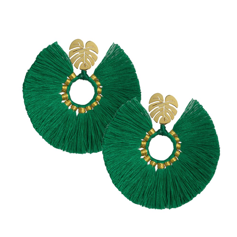 Green Wild Flower Earrings - JETLAGMODE