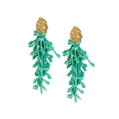 Aqua Coral Earrings