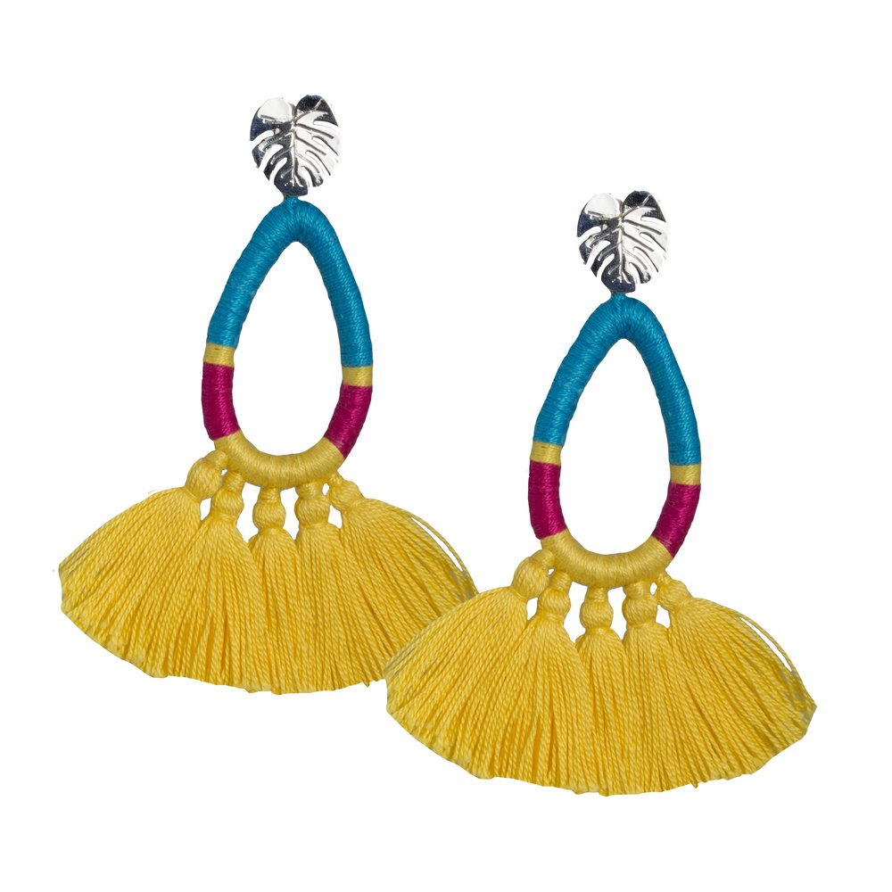 Yellow Heliconia Earrings - JETLAGMODE