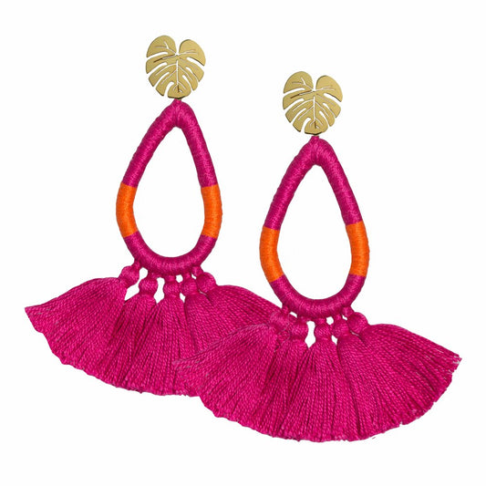 Fuchsia Heliconia Earrings - JETLAGMODE