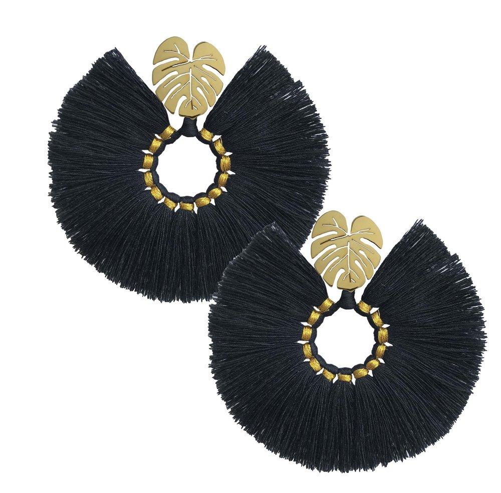 Black Wild Flower Earrings - JETLAGMODE