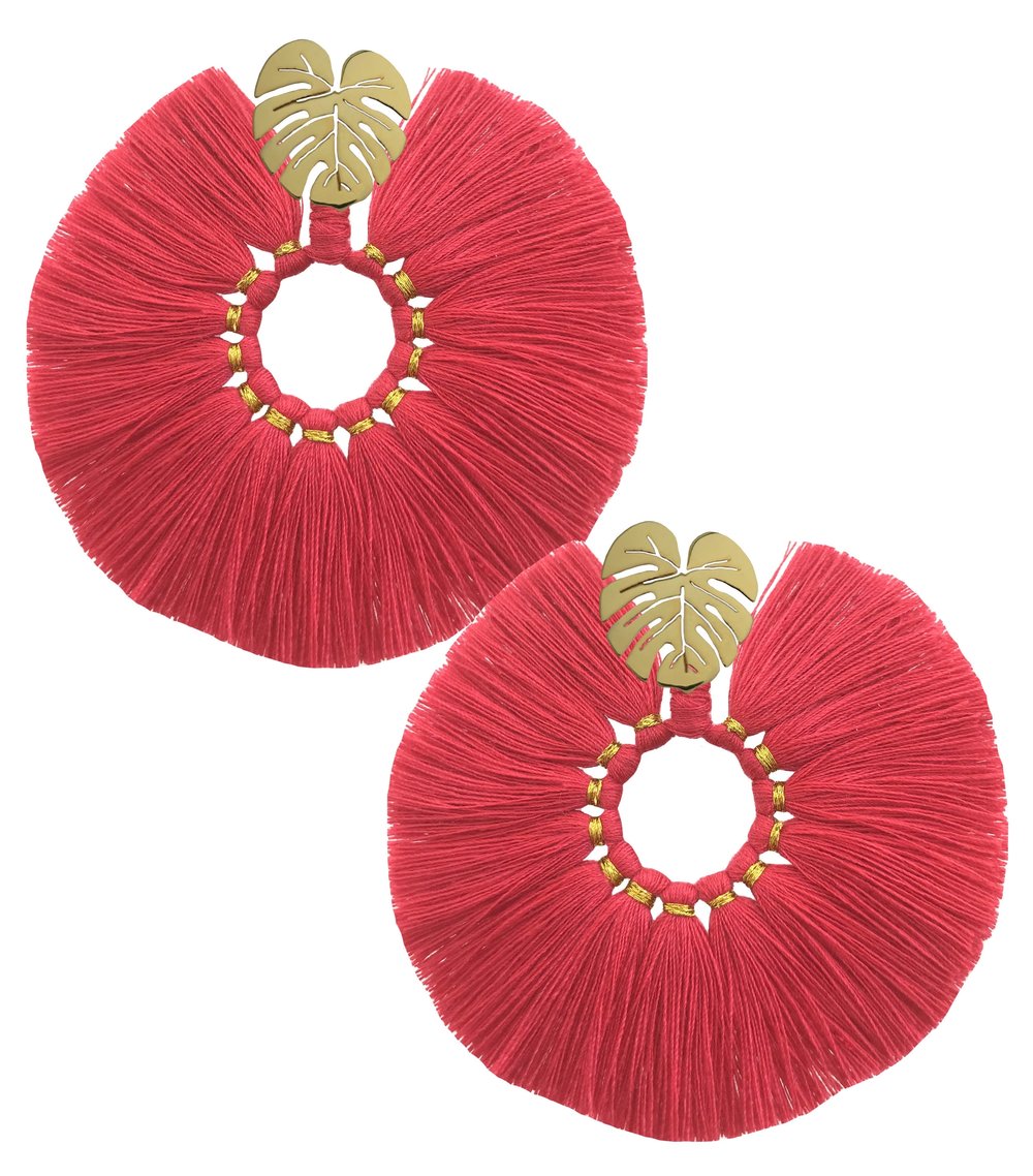 Fuchsia Wild Flower Earrings - JETLAGMODE
