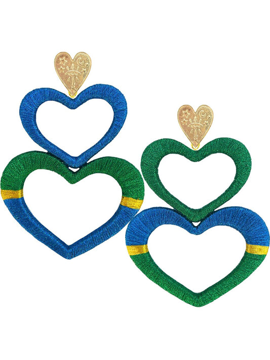 Green Mixed Love Earrings - JETLAGMODE