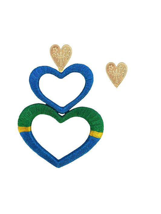 Green Mixed Love Earrings - JETLAGMODE
