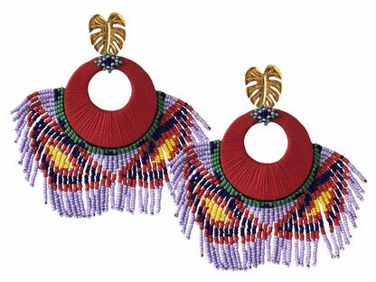 Red Tropicalia Earrings - JETLAGMODE